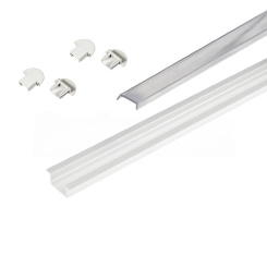 КСС 2206W профиль врезной, БЕЛЫЙ - диффузор 2206W плоский молочный белый, 4 заглушки КСС 2206W профиль врезной, БЕЛЫЙ - диффузор 2206W плоский молочный белый, 4 заглушки