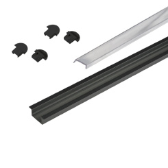 Комплект 2206W-03 - 2м в составе: ал. профиль черный крашенный, диффузор молочный, 4 заглушки с отверстием черные. Комплект 2206W-03 - 2м в составе: ал. профиль черный крашенный, диффузор молочный, 4 заглушки с отверстием черные.