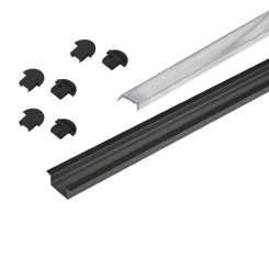 КСС 3м 2206W профиль врезной ЧЕРНЫЙ- диффузор 15062206W молочный (вставляется сбоку), 6 заглушек черных КСС 3м 2206W профиль врезной ЧЕРНЫЙ- диффузор 15062206W молочный (вставляется сбоку), 6 заглушек черных