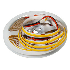 Лента X2, COB LED, IP20, 320LED/м, 6200K, 24В, 12Вт/м,  1300Лм/м, CRI>85, 5м*8мм, провод 2*0,35мм² L= 25см с двух сторон