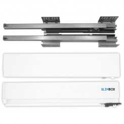 Выдвижной ящик Slimbox AKS с доводчиком, H=175, L-400, белый, высокий, SOFT CLOSE, ДСП 16мм