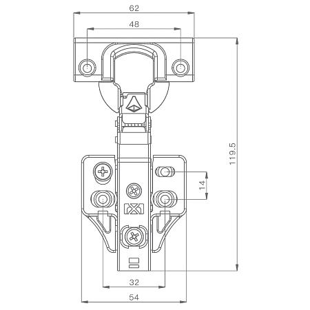 3D Петля полунакладная PREMIAL Presto с доводчиком Н=0 / нержавейка 3D Петля полунакладная PREMIAL Presto с доводчиком Н=0 / нержавейка