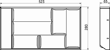 Вкладыш 30/550 шуфлядный металлический Organizer нержавеющая сталь (523*280*65), AKS Вкладыш 30/550 шуфлядный металлический Organizer нержавеющая сталь (523*280*65), AKS