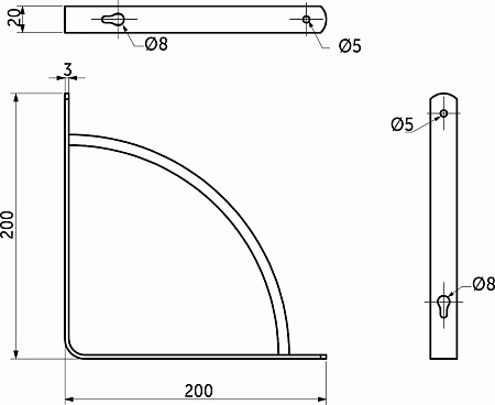 Полкодержатель ORBIT 200*200*20*3, белый, AKS Полкодержатель ORBIT 200*200*20*3, белый, AKS