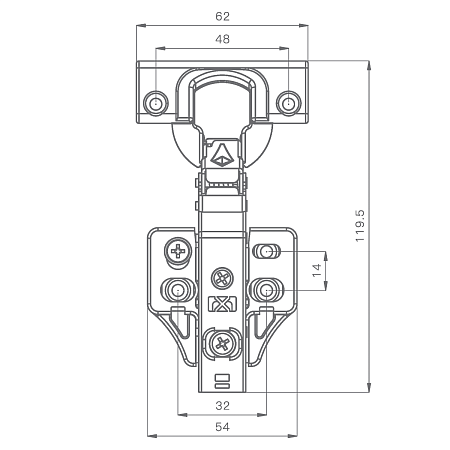 3D Петля накладная PREMIAL Presto с доводчиком 3D Петля накладная PREMIAL Presto с доводчиком