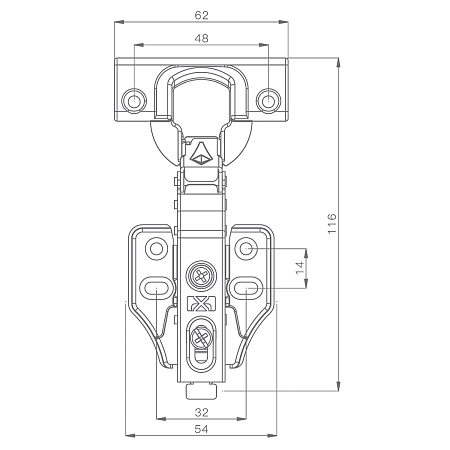 Петля накладная PREMIAL Presto с доводчиком Н=0 / Clip-on Петля накладная PREMIAL Presto с доводчиком Н=0 / Clip-on