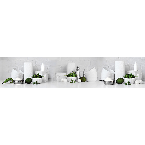 Стеновая панель высокоглянцевая SP 209 Белая посуда, 2800*610*6 мм Стеновая панель высокоглянцевая SP 209 Белая посуда, 2800*610*6 мм