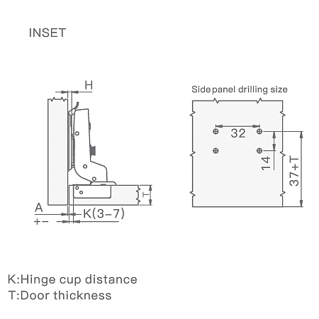 Петля вкладная PREMIAL Presto с доводчиком Н=0 / Clip-on Петля вкладная PREMIAL Presto с доводчиком Н=0 / Clip-on