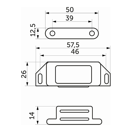Защелка магнитная мебельная, большая коричневая, (1уп - 5шт), AKS Защелка магнитная мебельная, большая коричневая, (1уп - 5шт), AKS