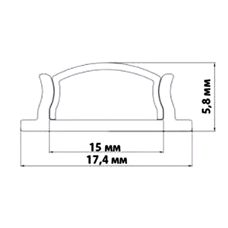 Алюминиевый профиль гибкий накладной с экраном рассеивателем, 2000 мм Алюминиевый профиль гибкий накладной с экраном рассеивателем, 2000 мм